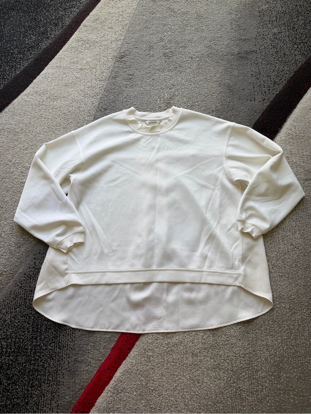 Club Monaco Ivory Jersey Mixed Textile Sweater